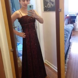 Burgundy evening gown
